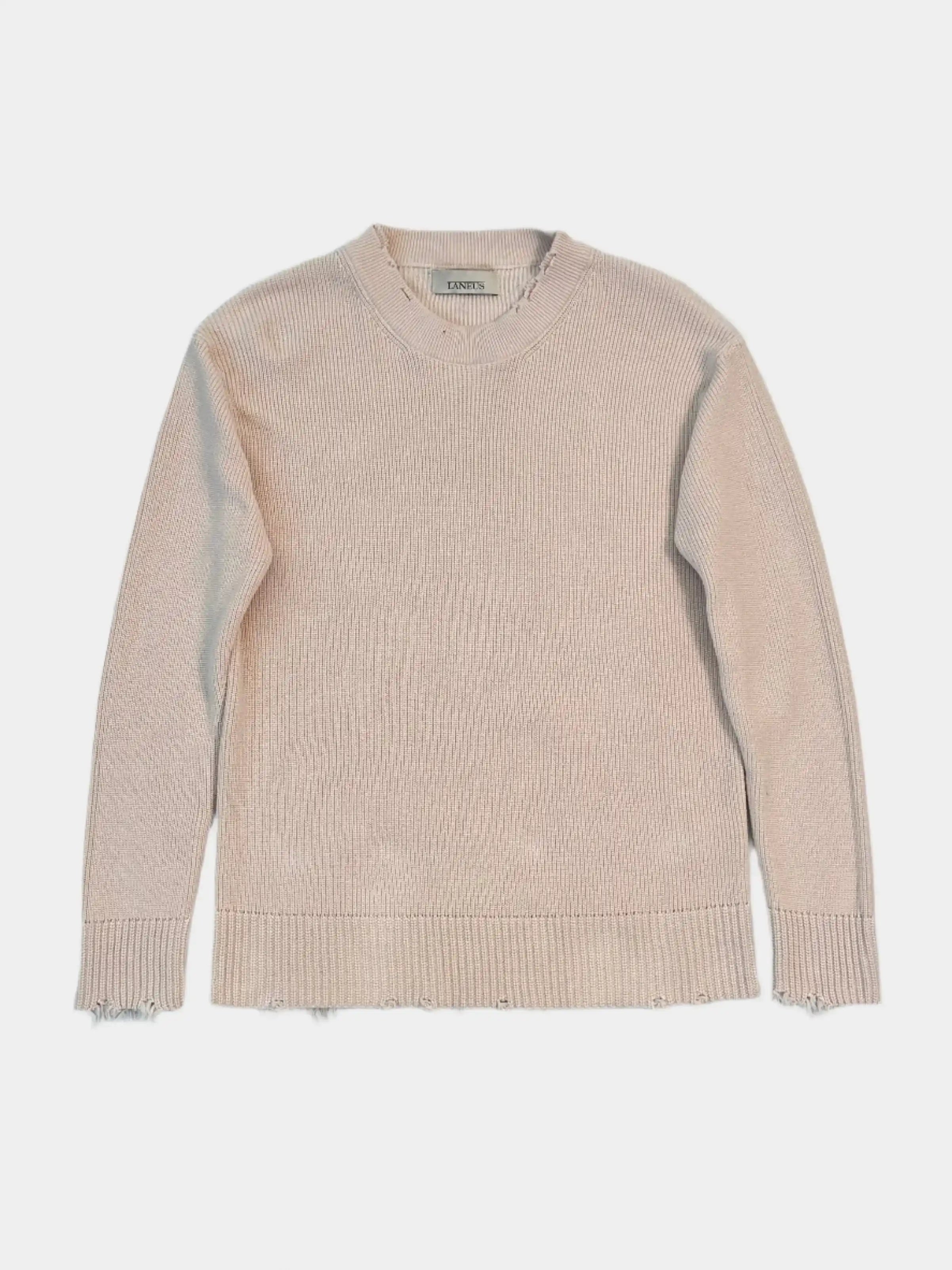 Laneus, maglione cotone, maglione perla, maglione sfrangiato, maglia estiva, moda donna