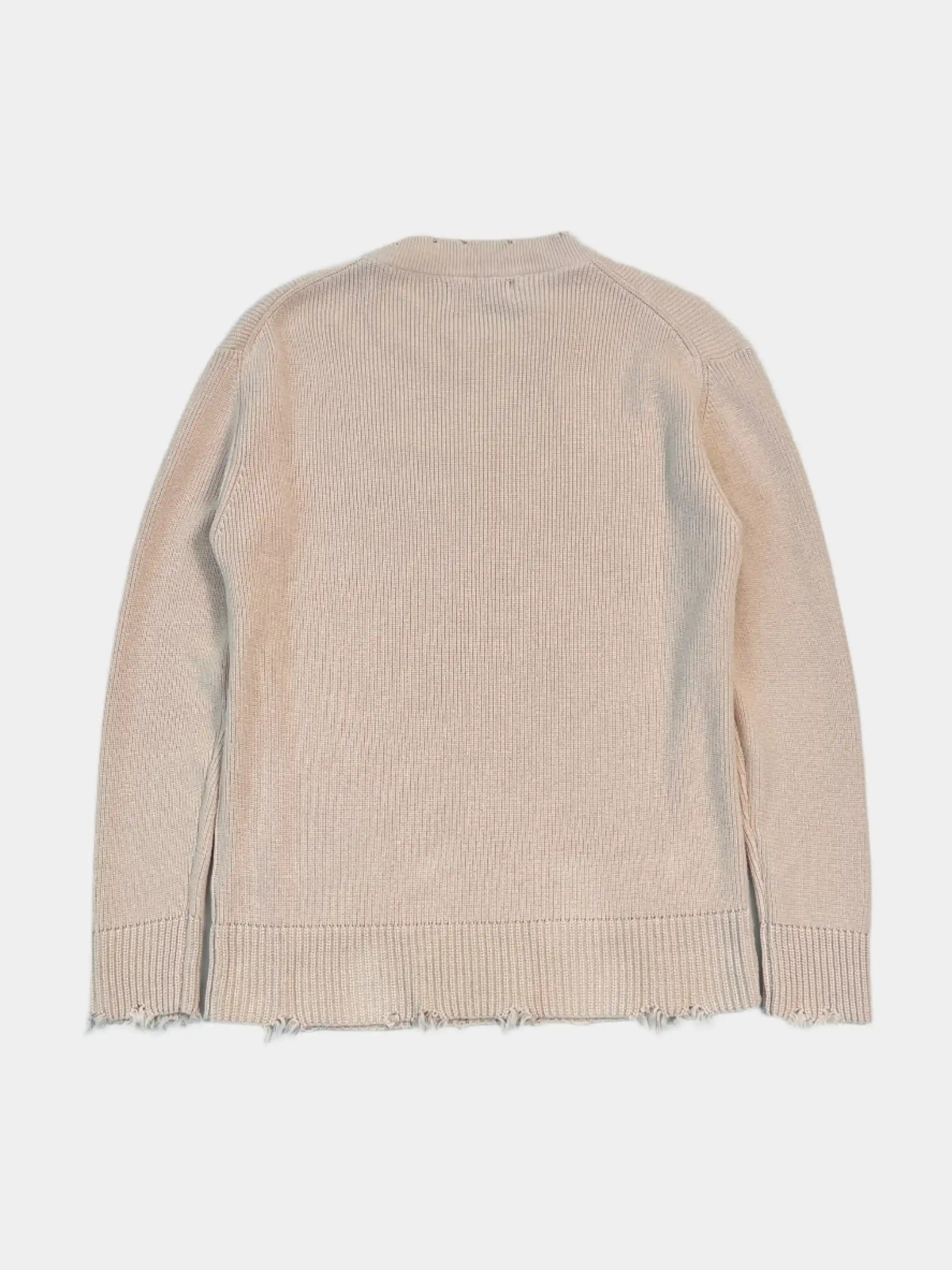 Maglione Perla In Maglia Con Fondo Sfrangiato