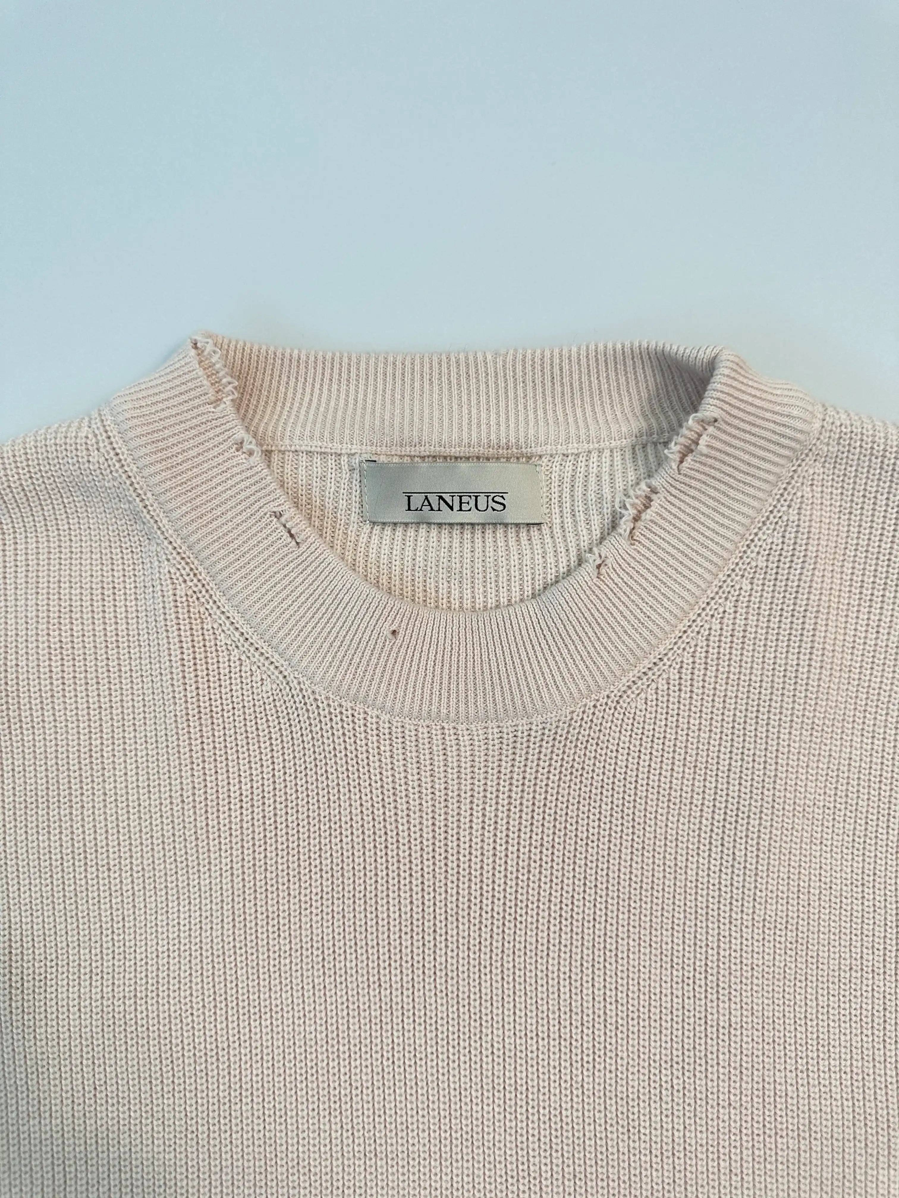 Maglione Perla In Maglia Con Fondo Sfrangiato