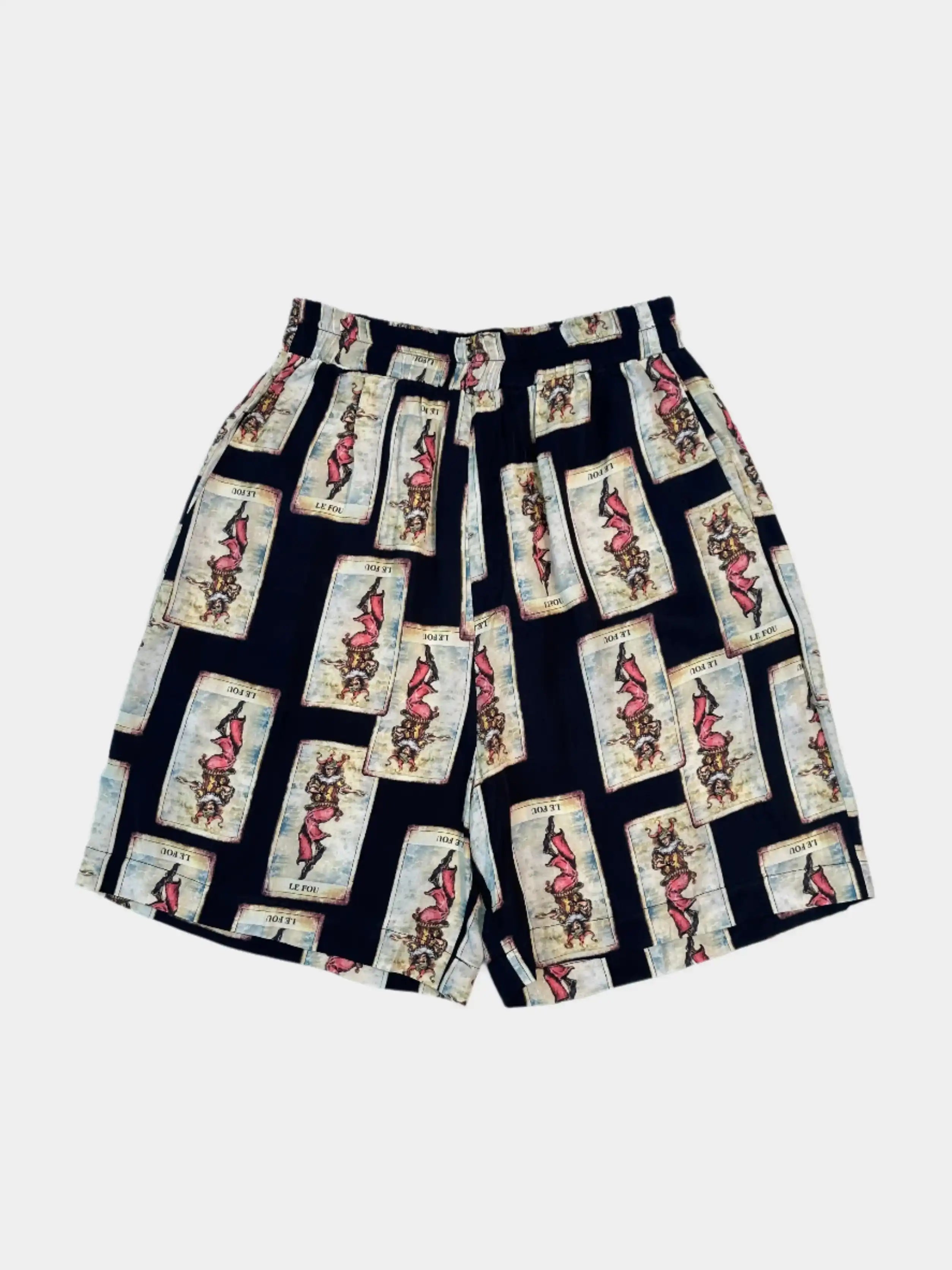"Le Fou" Card Print Shorts