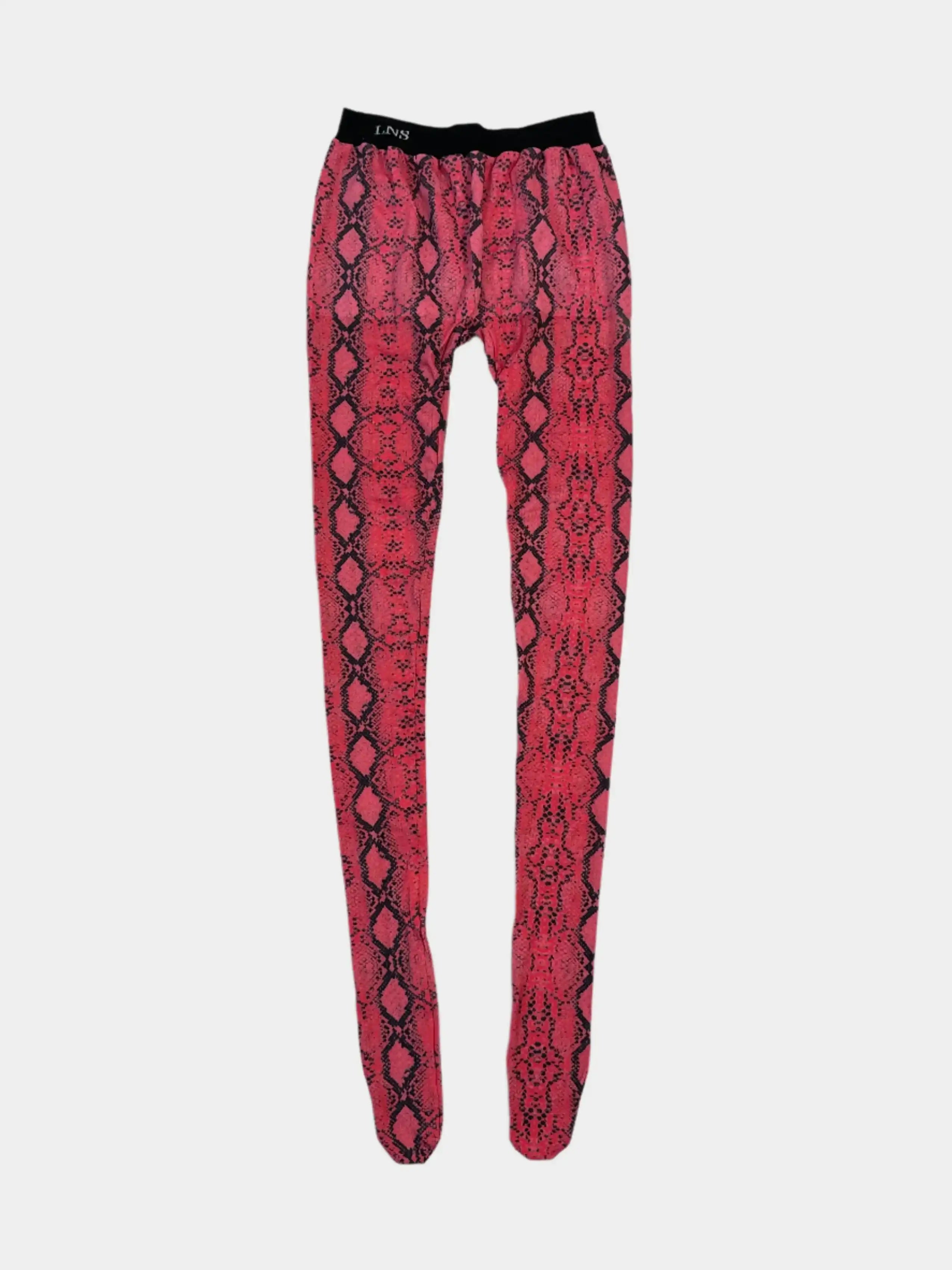 leggings laneus rosa, leggings animalier, leggings fantasia pitonata, leggings elasticizzati donna, laneus qlhype