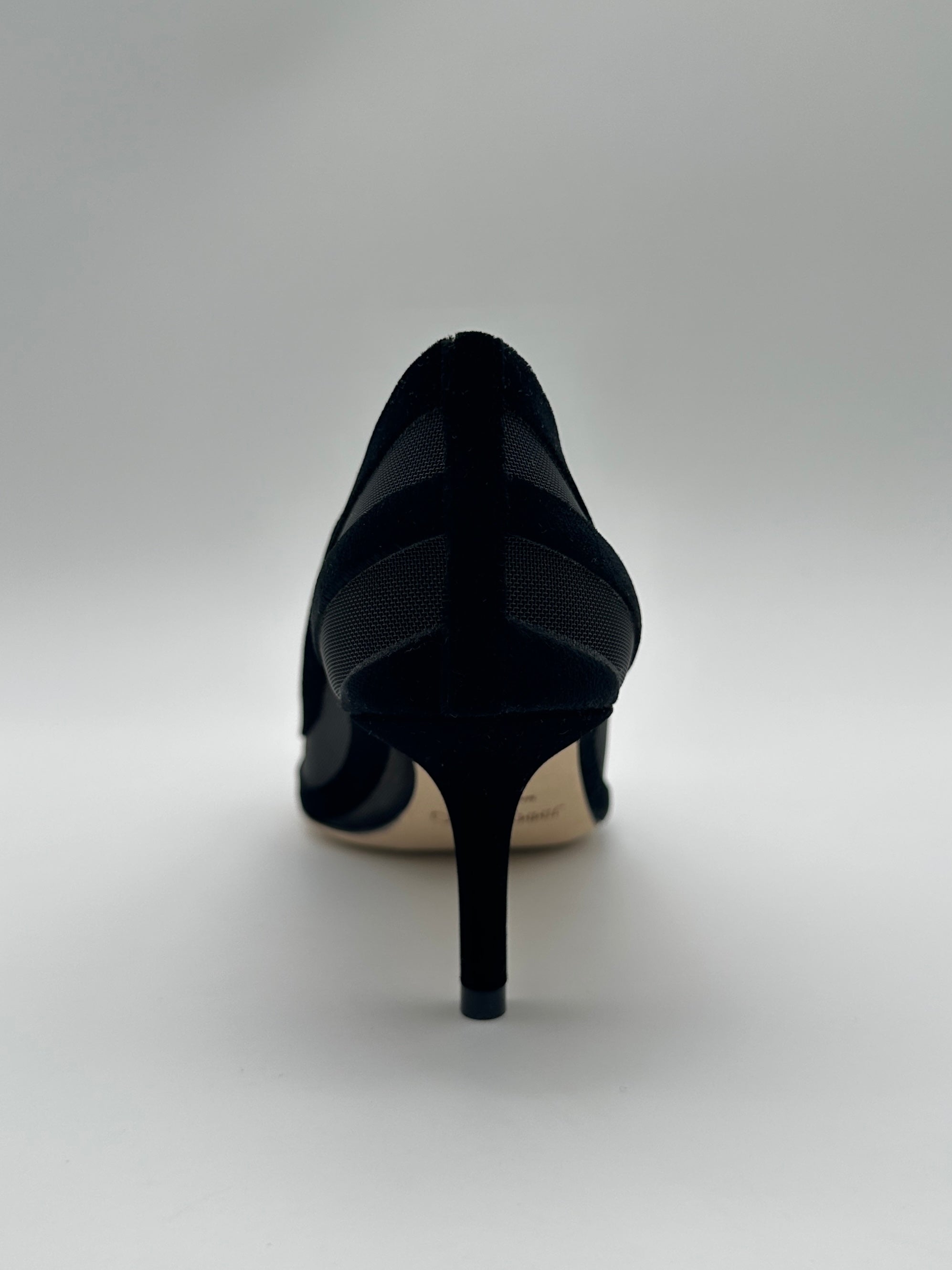 Love 85 Pumps in velluto con dettagli in mesh, punta affusolata e tacco a stiletto da 8 cm.