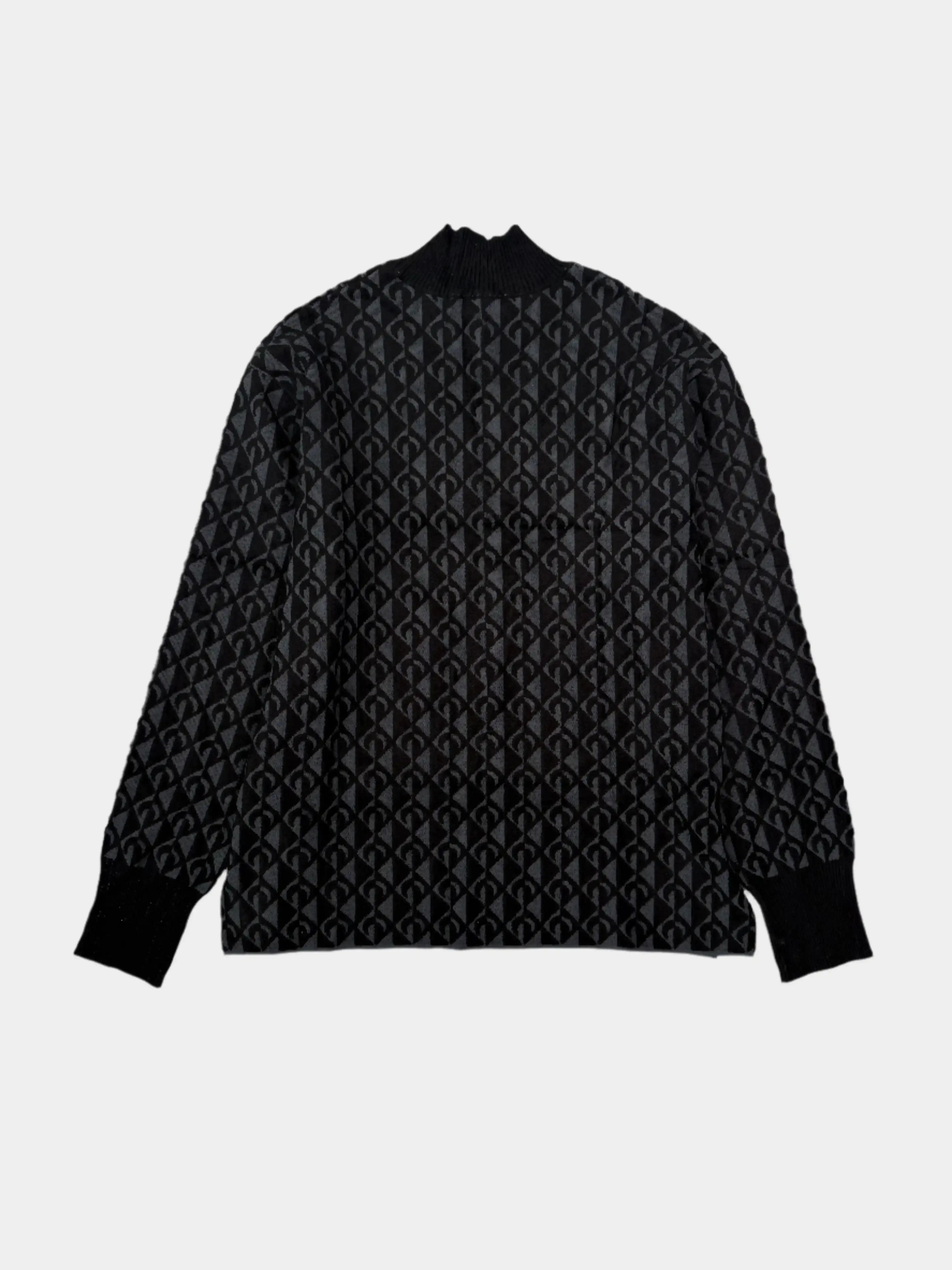 Viscose Sweater With All-Over Monogram Pattern