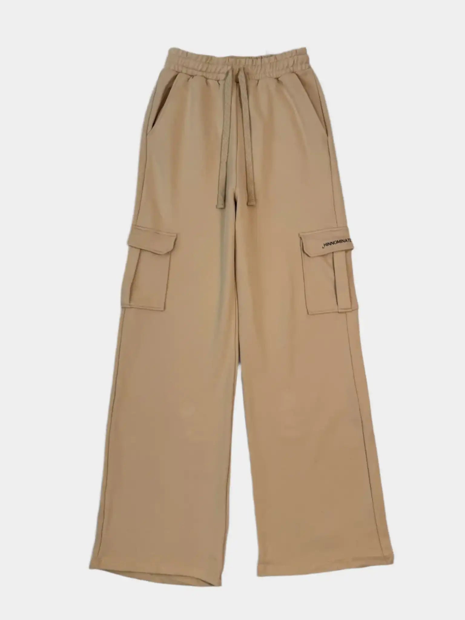 Pantalone in felpa beige Hinnominate con tasche laterali visto frontale