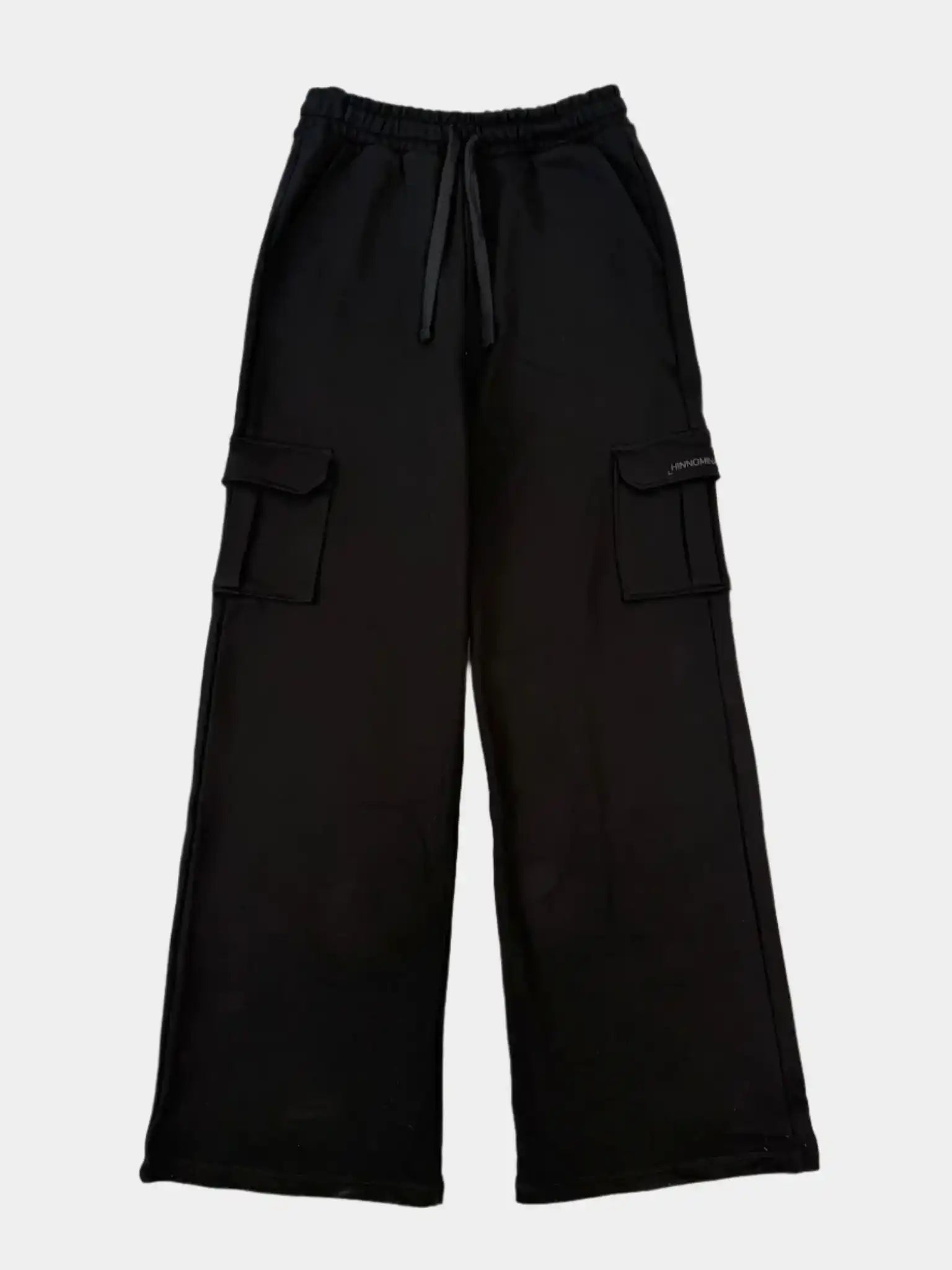 Pantalone Hinnominate nero in felpa a palazzo con tasche laterali visto frontale