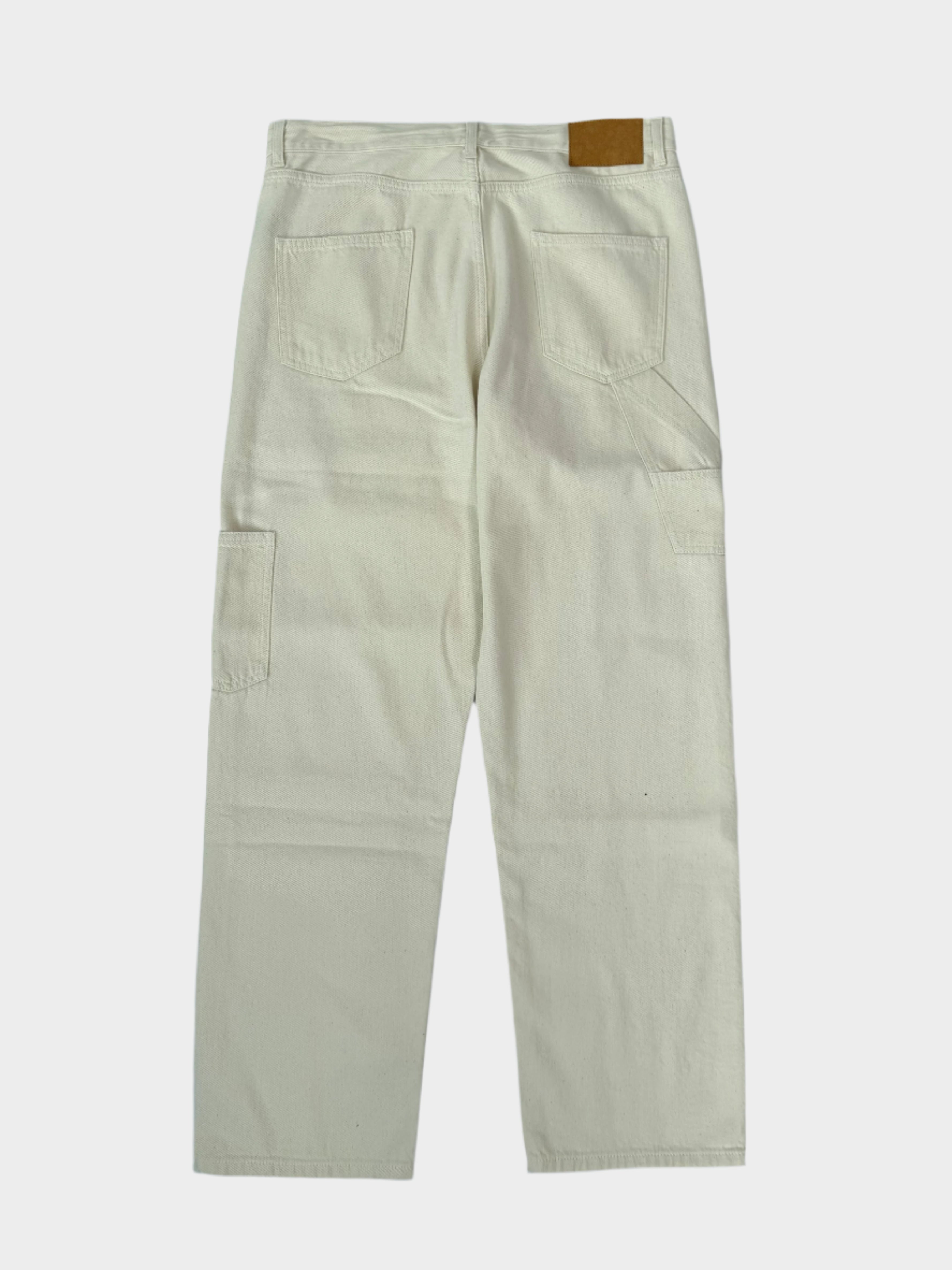 Raw Denim Cargo Pants Ivory