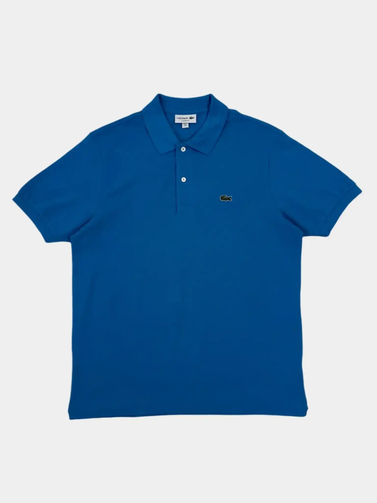 polo Lacoste azzurro, polo uomo cotone piqué, Lacoste con logo coccodrillo, polo classica azzurro, polo Lacoste tinta unita