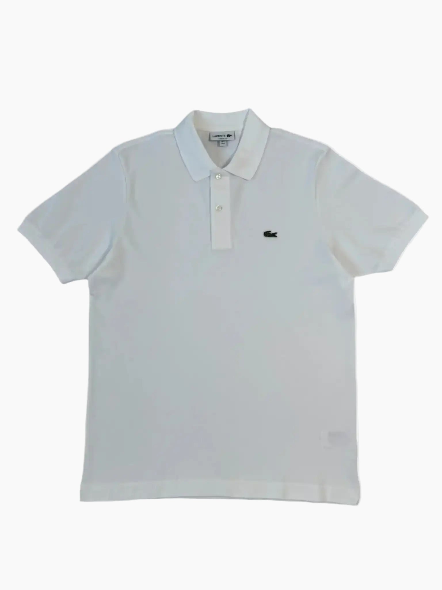 polo Lacoste bianca, polo uomo cotone piqué, Lacoste con logo coccodrillo, polo classica bianca, polo Lacoste tinta unita