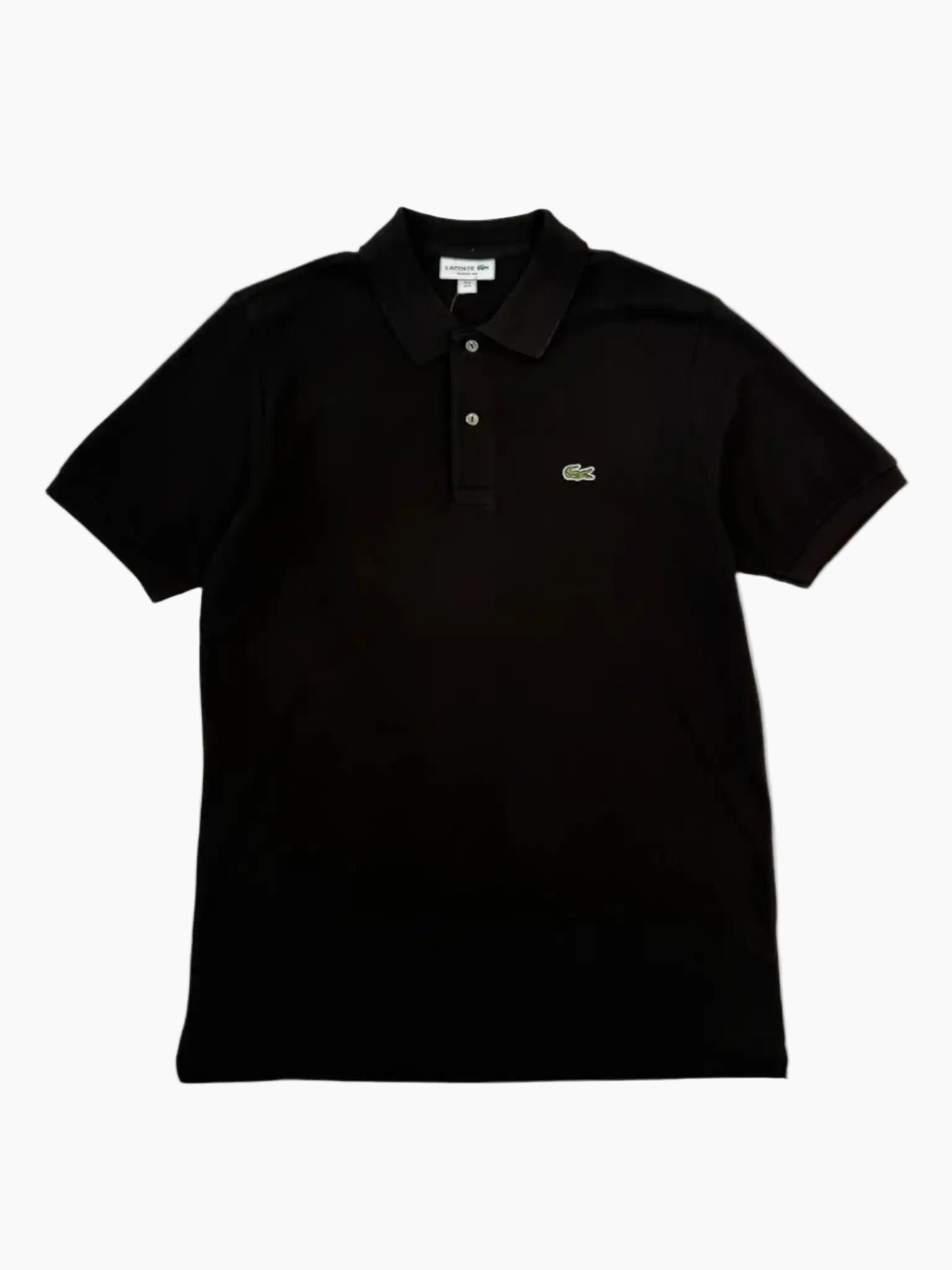 polo Lacoste nera, polo uomo cotone piqué, Lacoste con logo coccodrillo, polo classica nera, polo Lacoste tinta unita