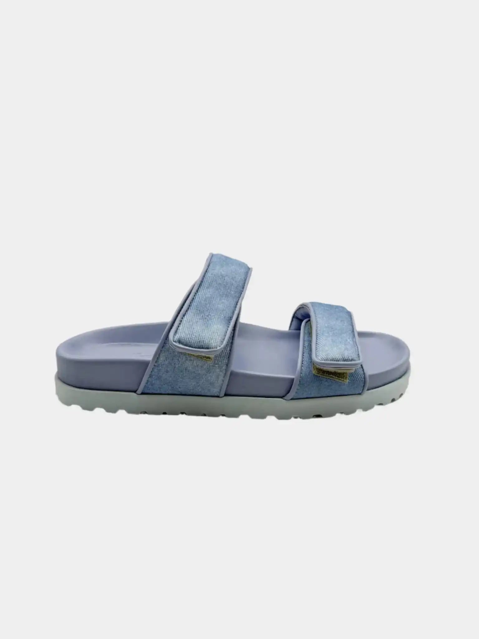 Sandali Gia Borghini Perni11 in denim azzurro chiaro con doppia fascia regolabile in velcro