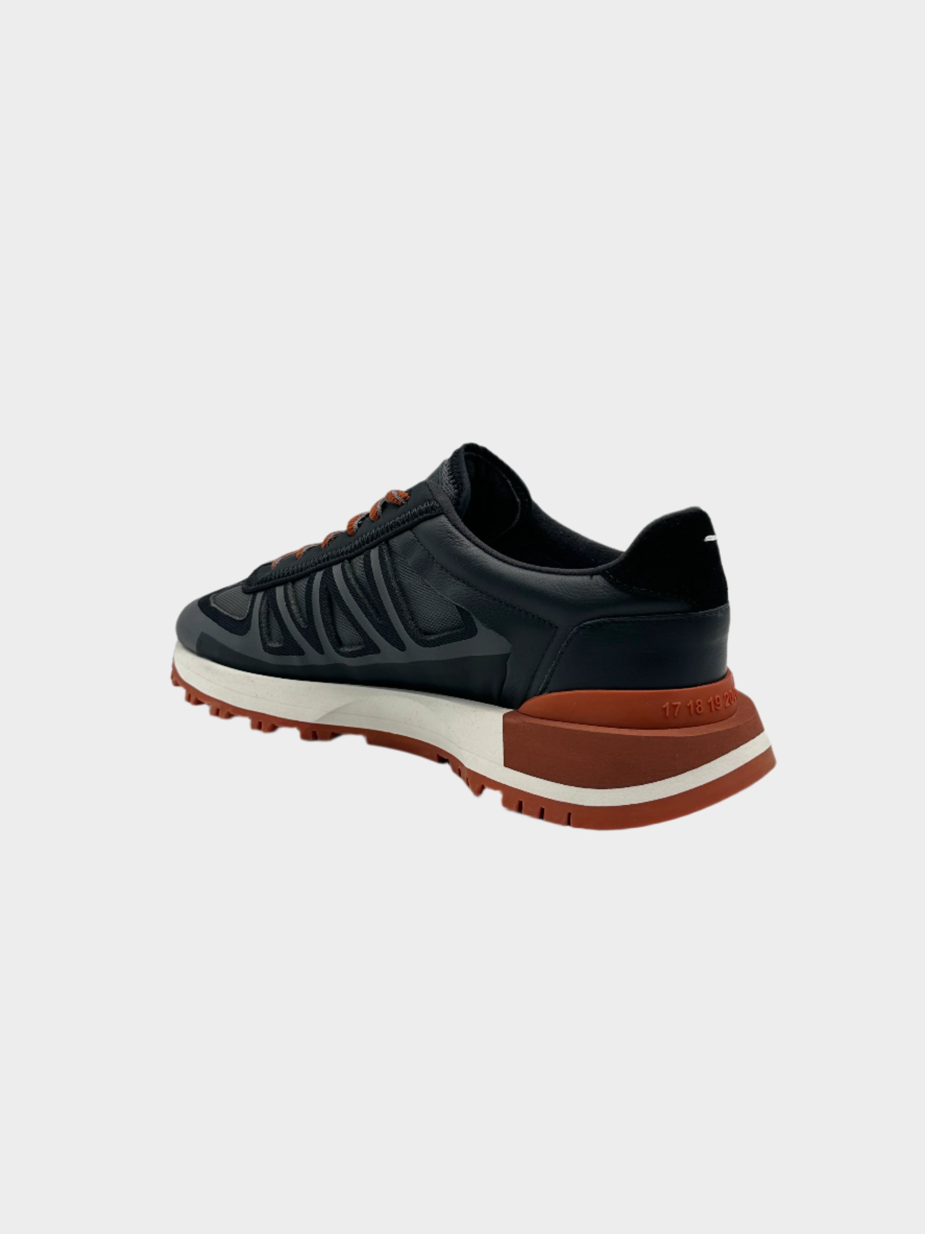 Sneaker Running Style Multimateriale Con Suola Chunky Nero/Ruggine