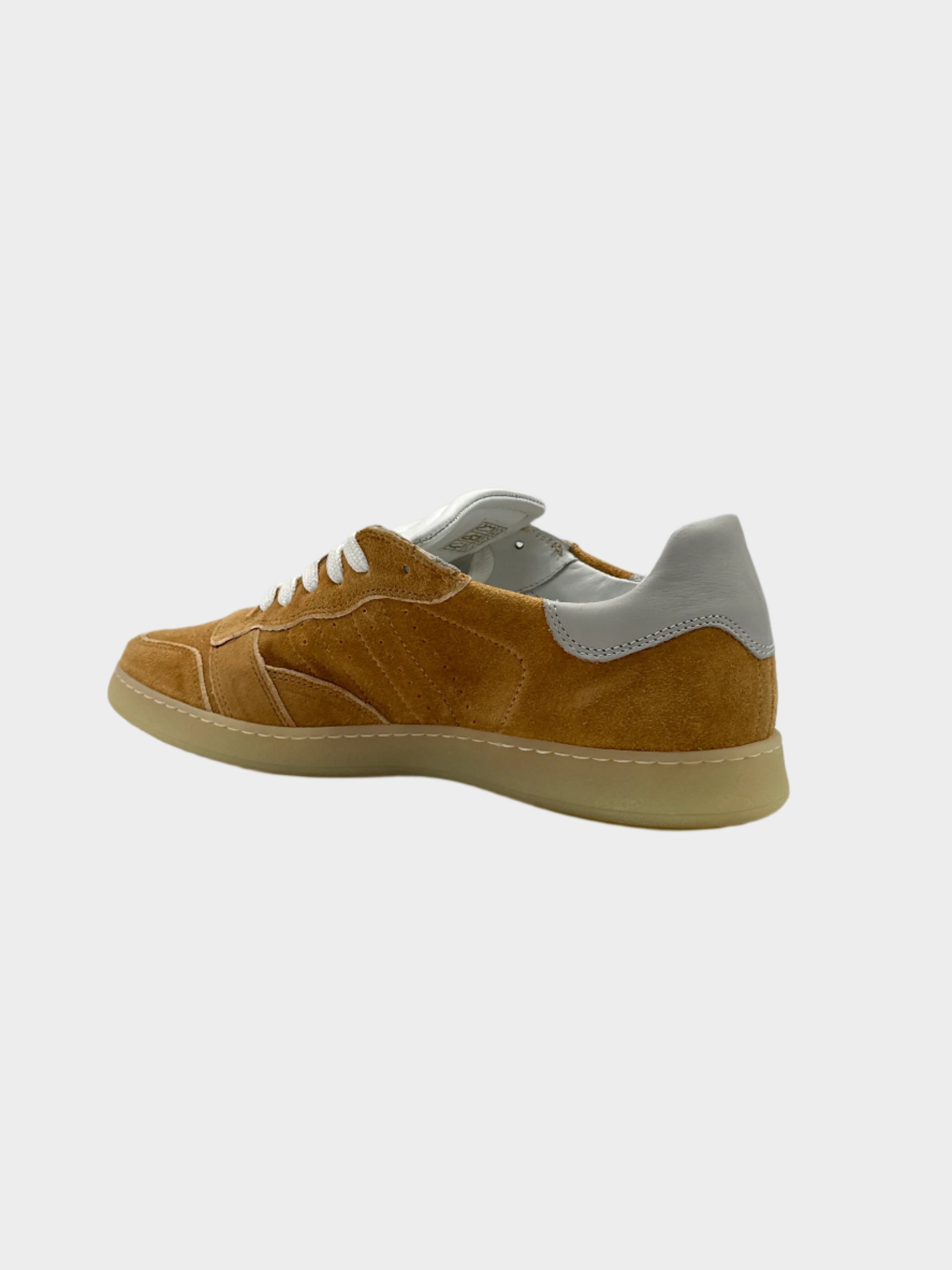 Sneakers Sporty Low Powder Orange In Pelle E Suede