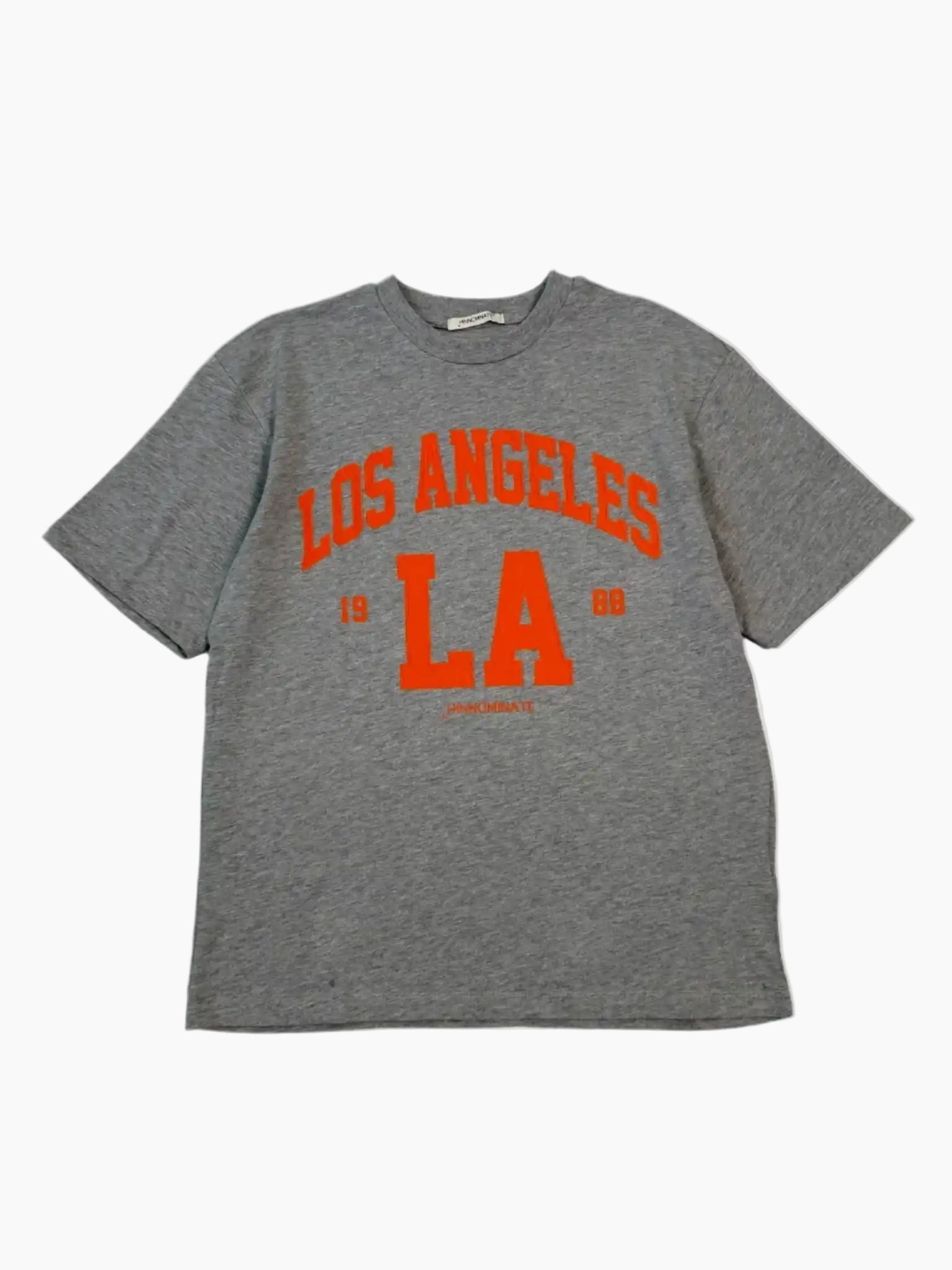 T-shirt Hinnominate in jersey grigio con stampa Los Angeles vista frontale