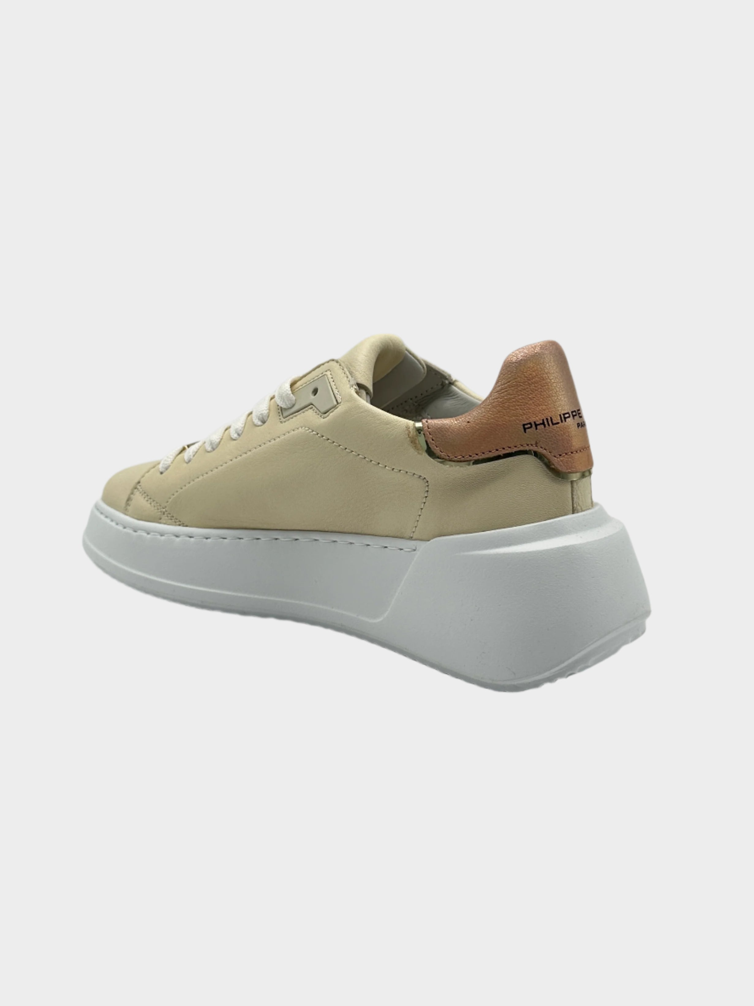 Temple Low In Pelle Metallizzata Nude Rose