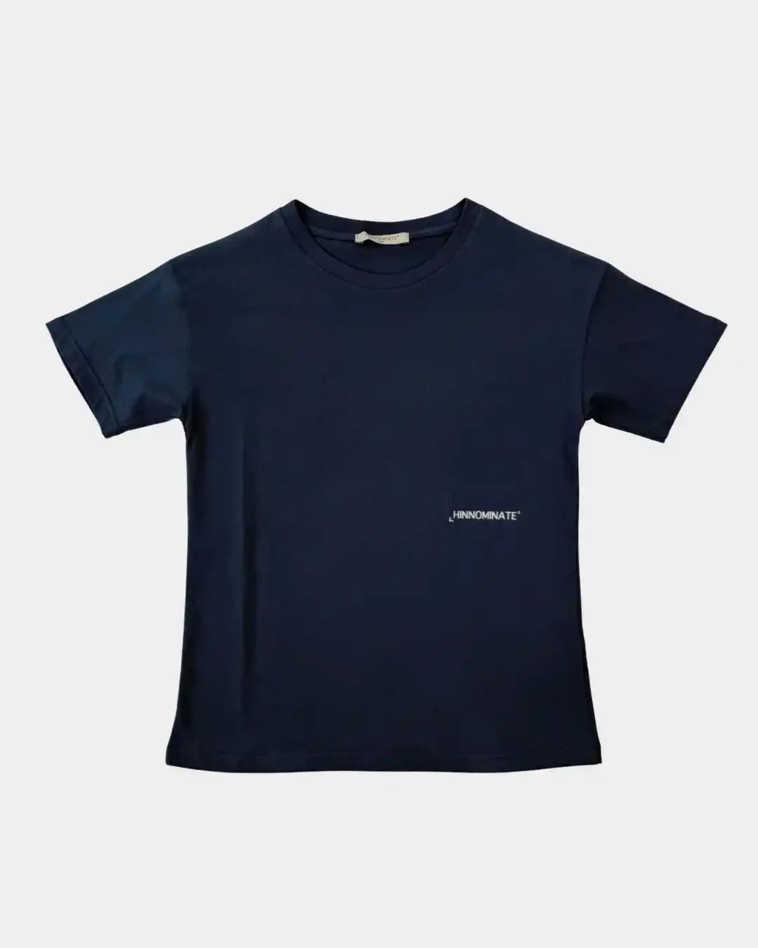 T-shirt blu navy Hinnominate da bambino in cotone con logo bianco fronte
