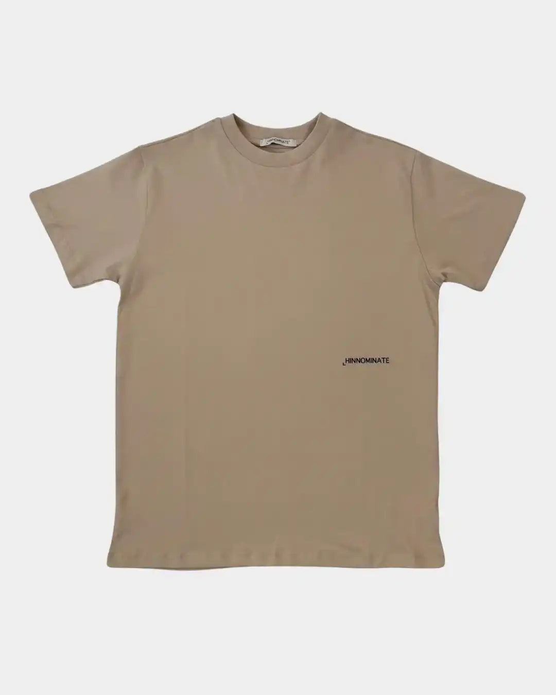 T-shirt beige Hinnominate in cotone con logo minimal fronte