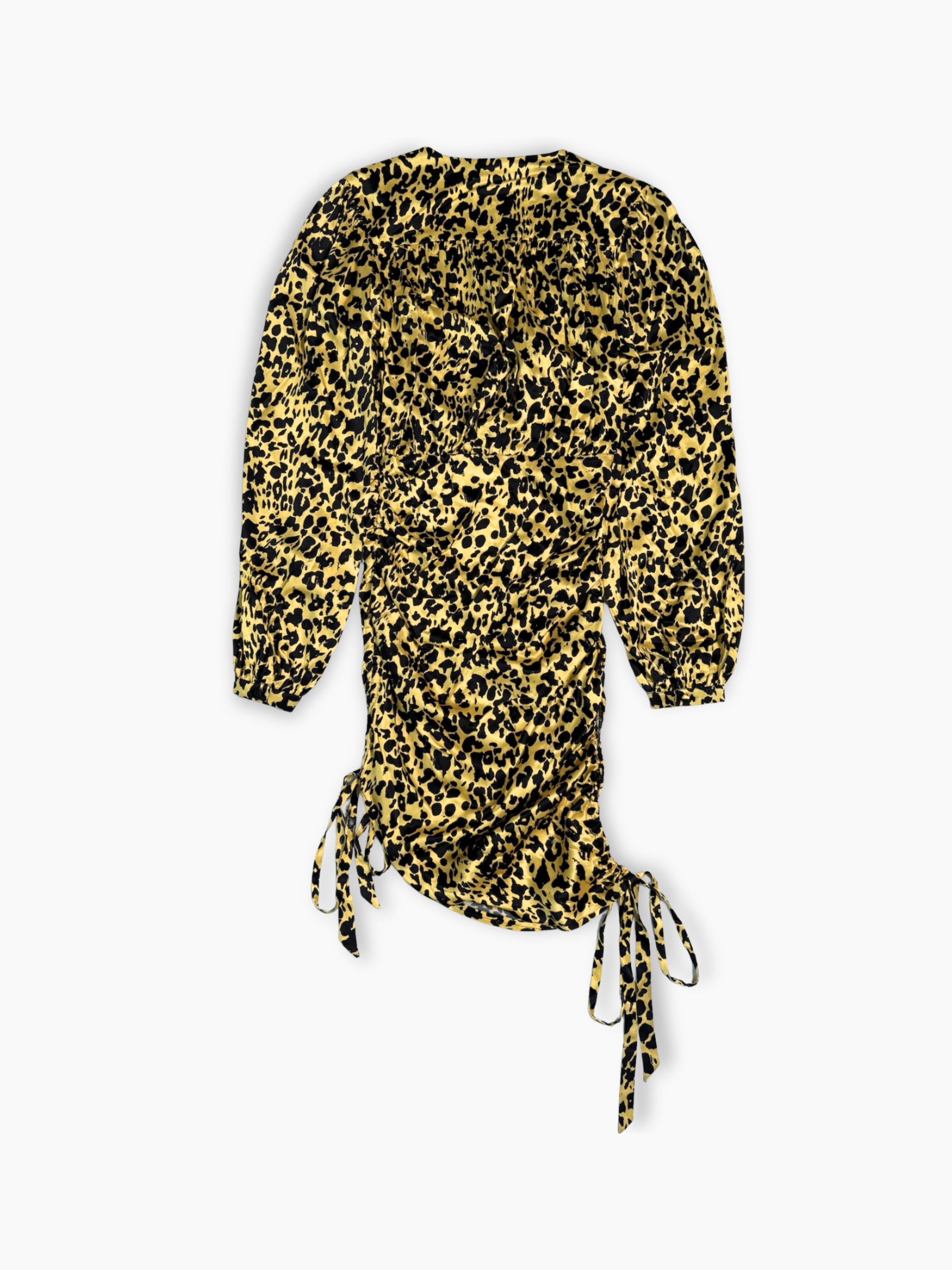 Retro Vestito Giallo Stampa Animalier