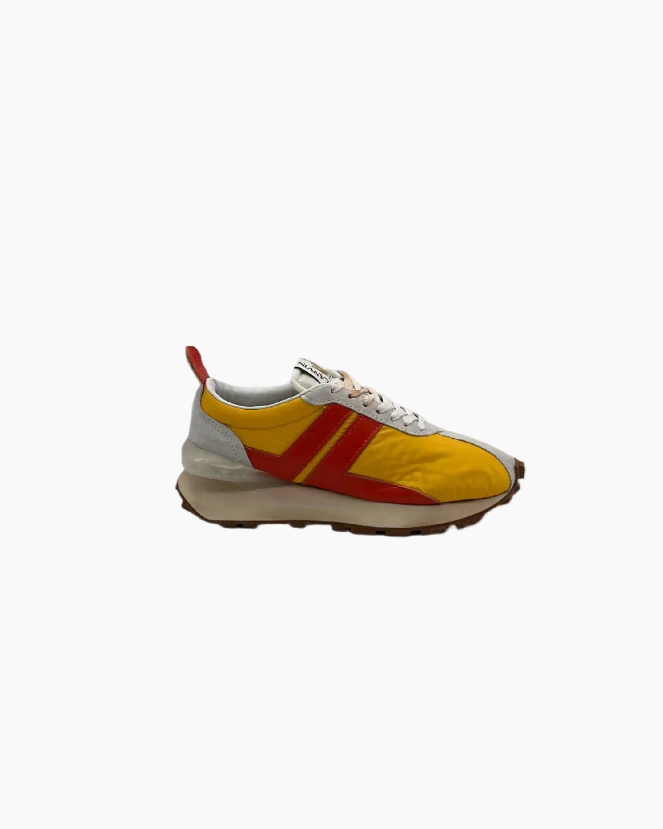 Sneakers Running Con Dettagli In Pelle E Camoscio