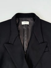 Black Double Breasted Blazer With Peak Lapel -  | dBlank