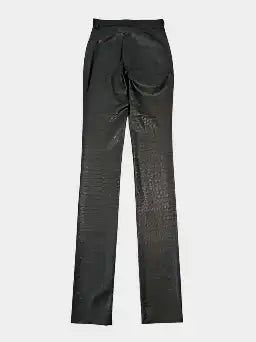 Pantaloni Lunghi In Eco-Pelle Effetto Pitonato