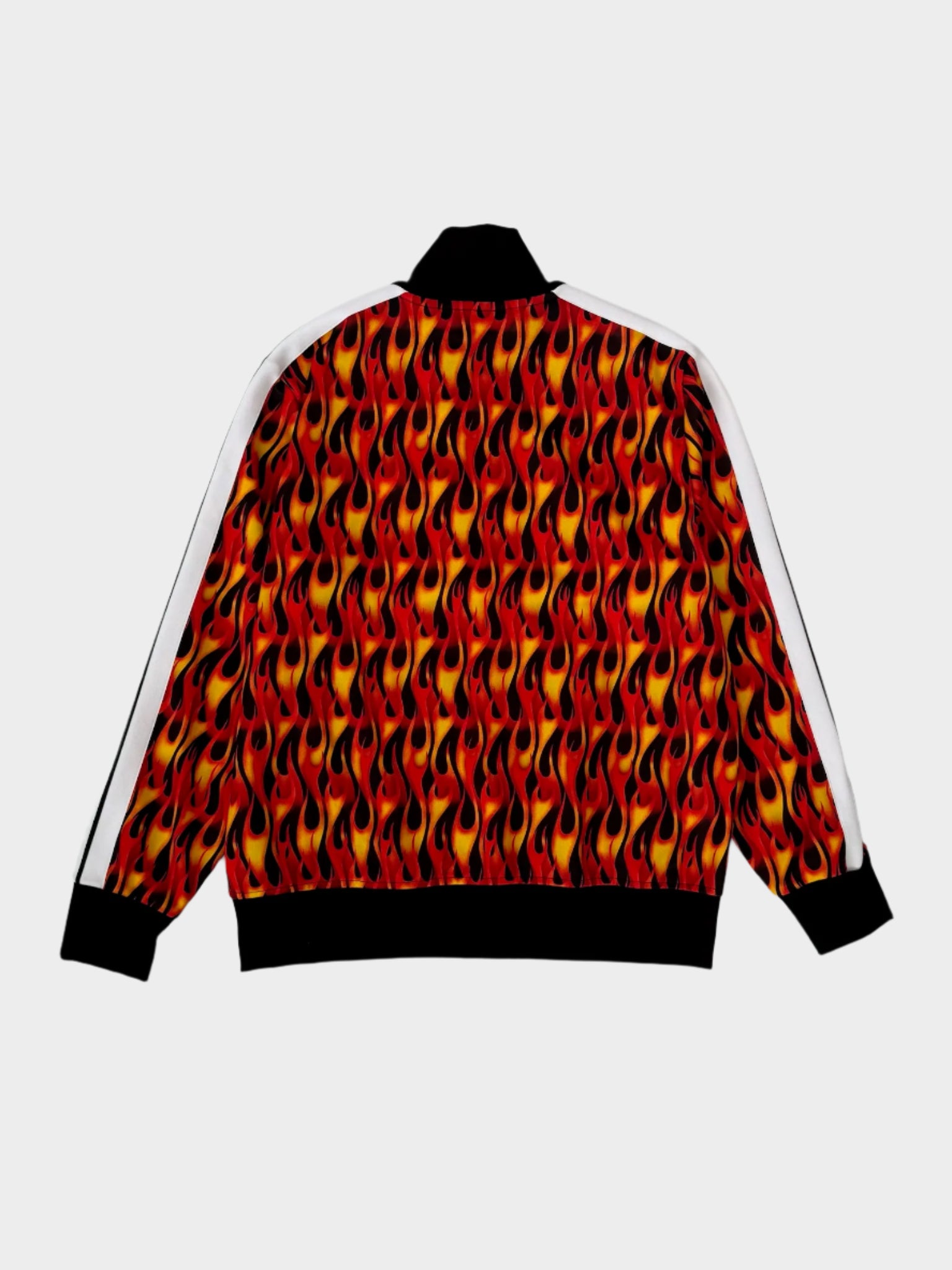Sweatshirt With Flame Print And White Side Stripes