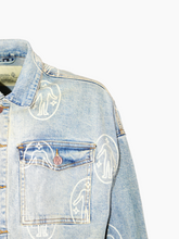 Giacca Denim Blu Chiaro con Stampa All-Over -  | Qlhype
