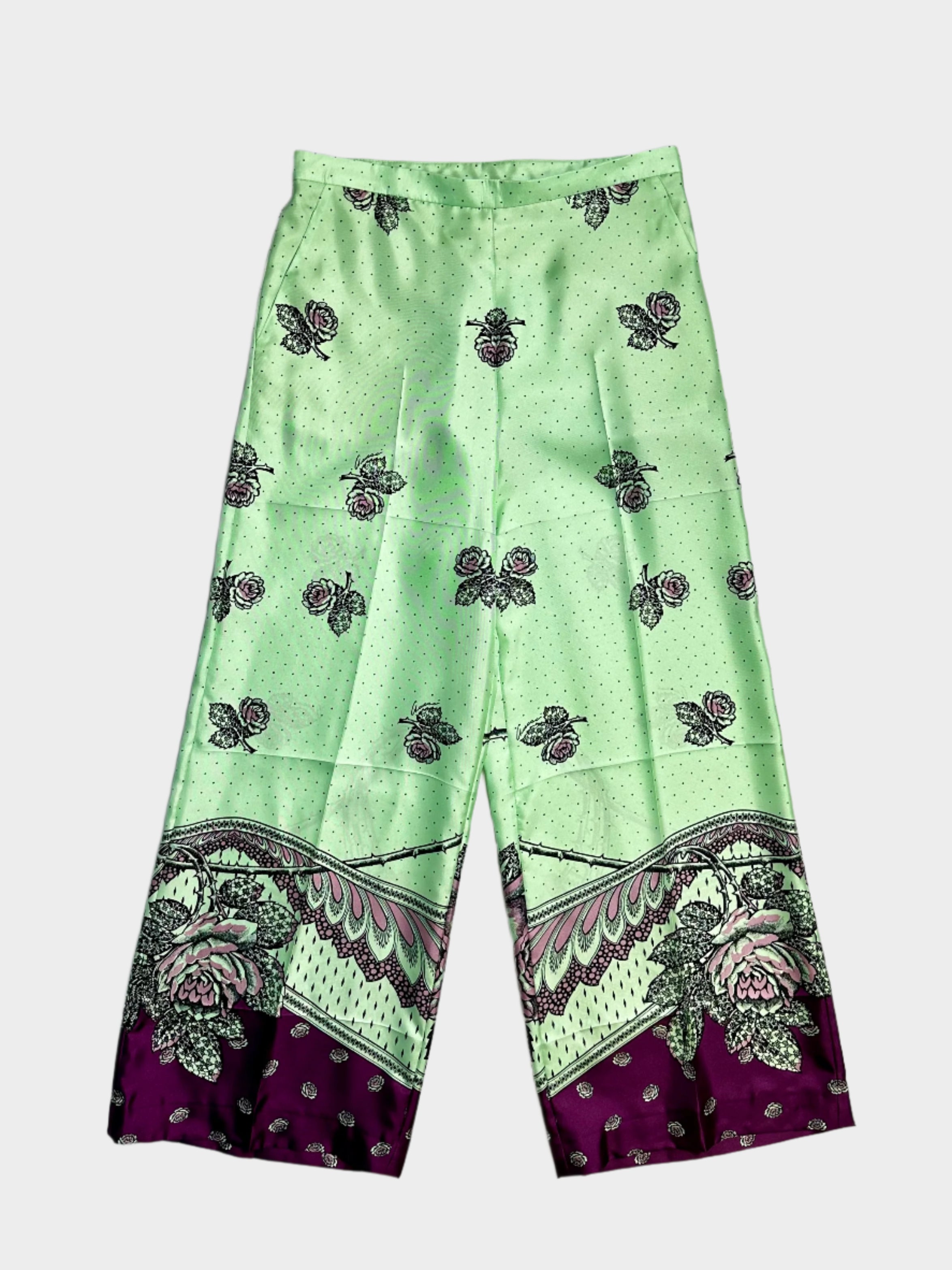 Silk Floral Fluid Pants