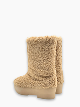 Stivali Beige In Shearling Con Platform - Beige | Qlhype