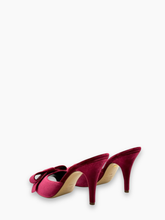 Mule In Raso Bordeaux Con Fiocco - Rosso | Qlhype