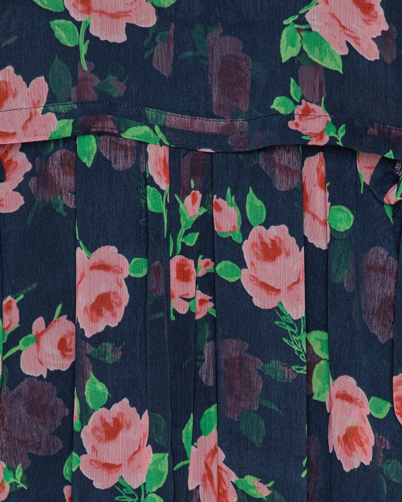 Chiffon Maxi Dress Flower Print