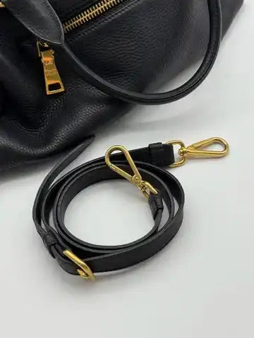 Borsa Nera In Pelle Martellata