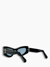 Occhiali Cat-Eye Neri Lenti Azzurre -  | dBlank