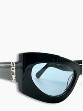 Occhiali Cat-Eye Neri Lenti Azzurre -  | dBlank