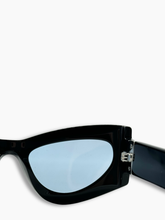 Occhiali Cat-Eye Neri Lenti Azzurre -  | dBlank