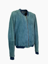 Bomber Pelle Azzurro Vintage - Blu | Qlhype