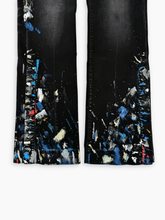 Jeans A Zampa Neri Con Macchie Paint - Multicolore | dBlank