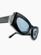 Occhiali Cat-Eye Neri Lenti Azzurre -  | dBlank