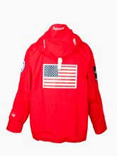 Giacca Anorak Rossa Con Cappuccio E Patch - Rosso | Qlhype