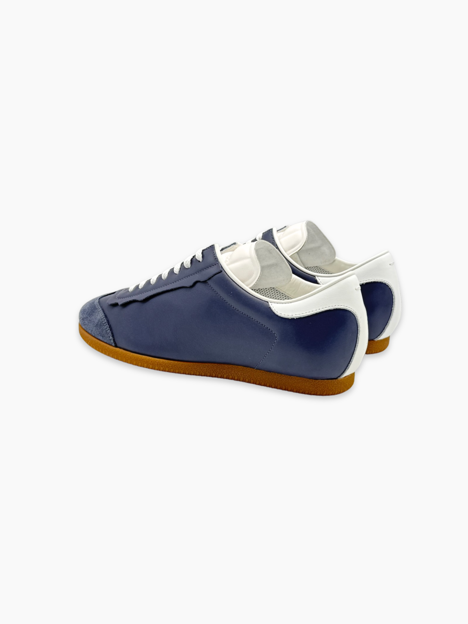 Sneakers Blu In Pelle E Suede