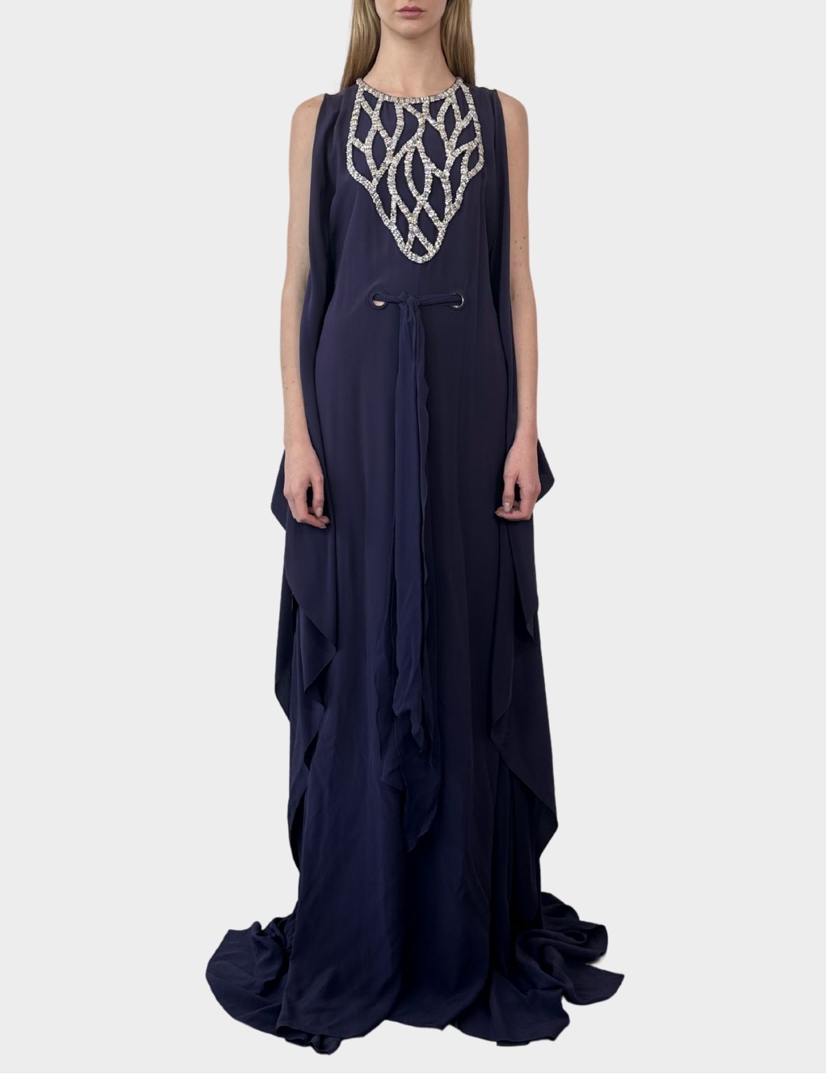 Abito Lungo In Maglia Dark Purple