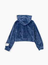 Navy Blue Velvet Sweatshirt -  | dBlank