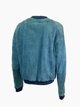 Bomber Pelle Azzurro Vintage - Blu | Qlhype