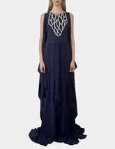 Long Dark Purple Knit Dress -  | dBlank