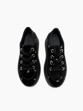Black Velvet Platform Sneakers with Embroidery -  | dBlank