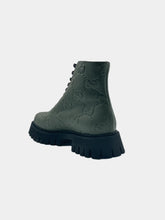 Monogram GG Ankle Boots in Olive Green Leather -  | dBlank