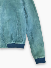 Bomber Pelle Azzurro Vintage - Blu | Qlhype