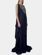 Long Dark Purple Knit Dress -  | dBlank