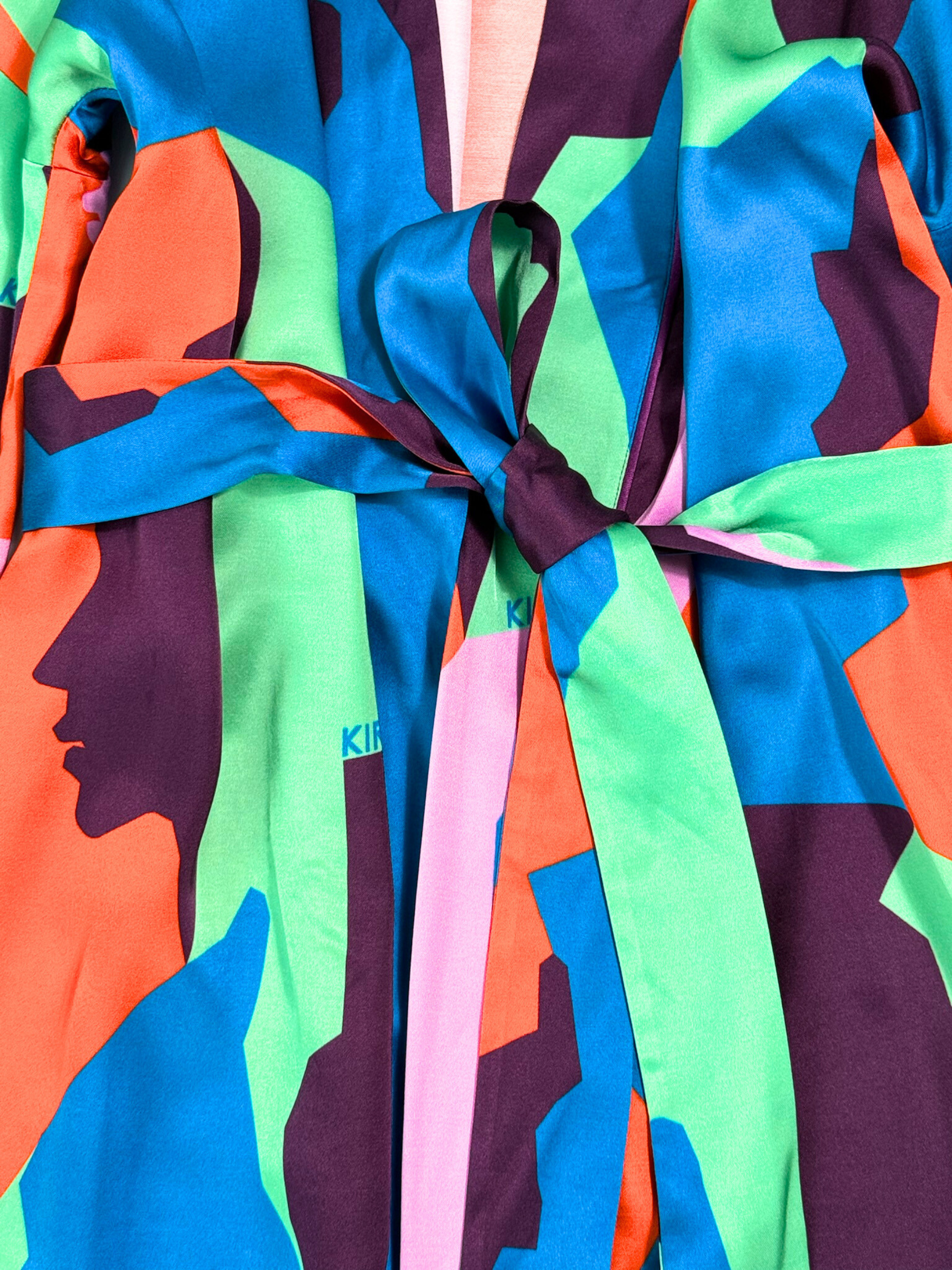 Multicolor Kimono With Abstract Print