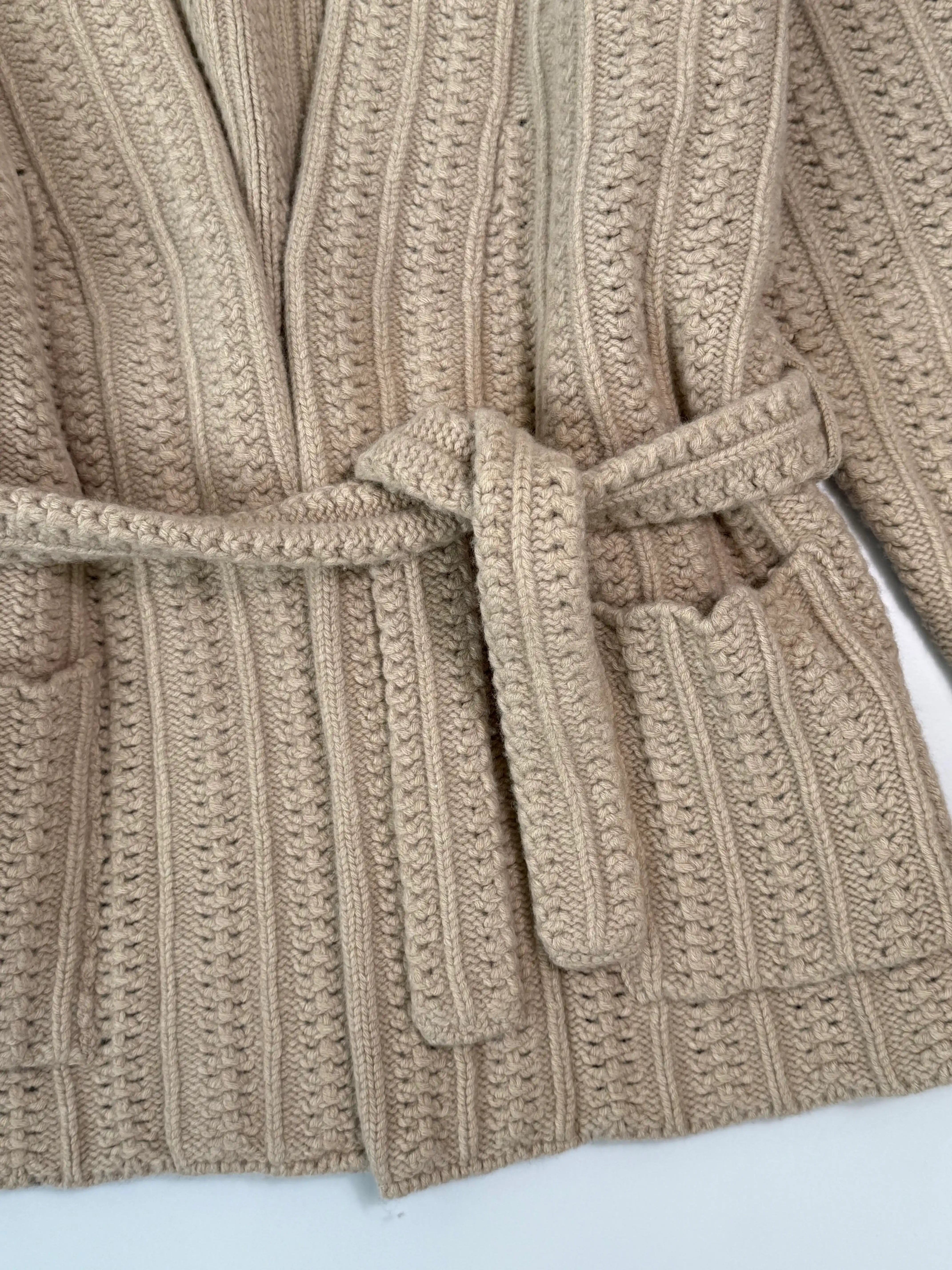 Cardigan In Maglia Con Cintura