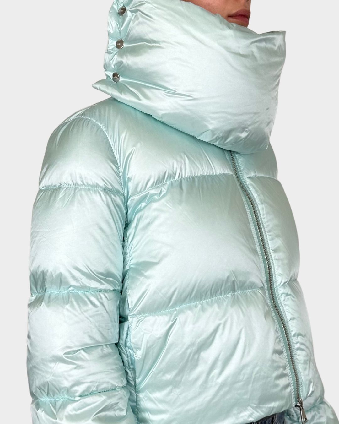 Light Blue Puffy Down Jacket